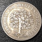 1927-F Germany-1871-1948 5 Reichsmark Silver Plated Copy Coin