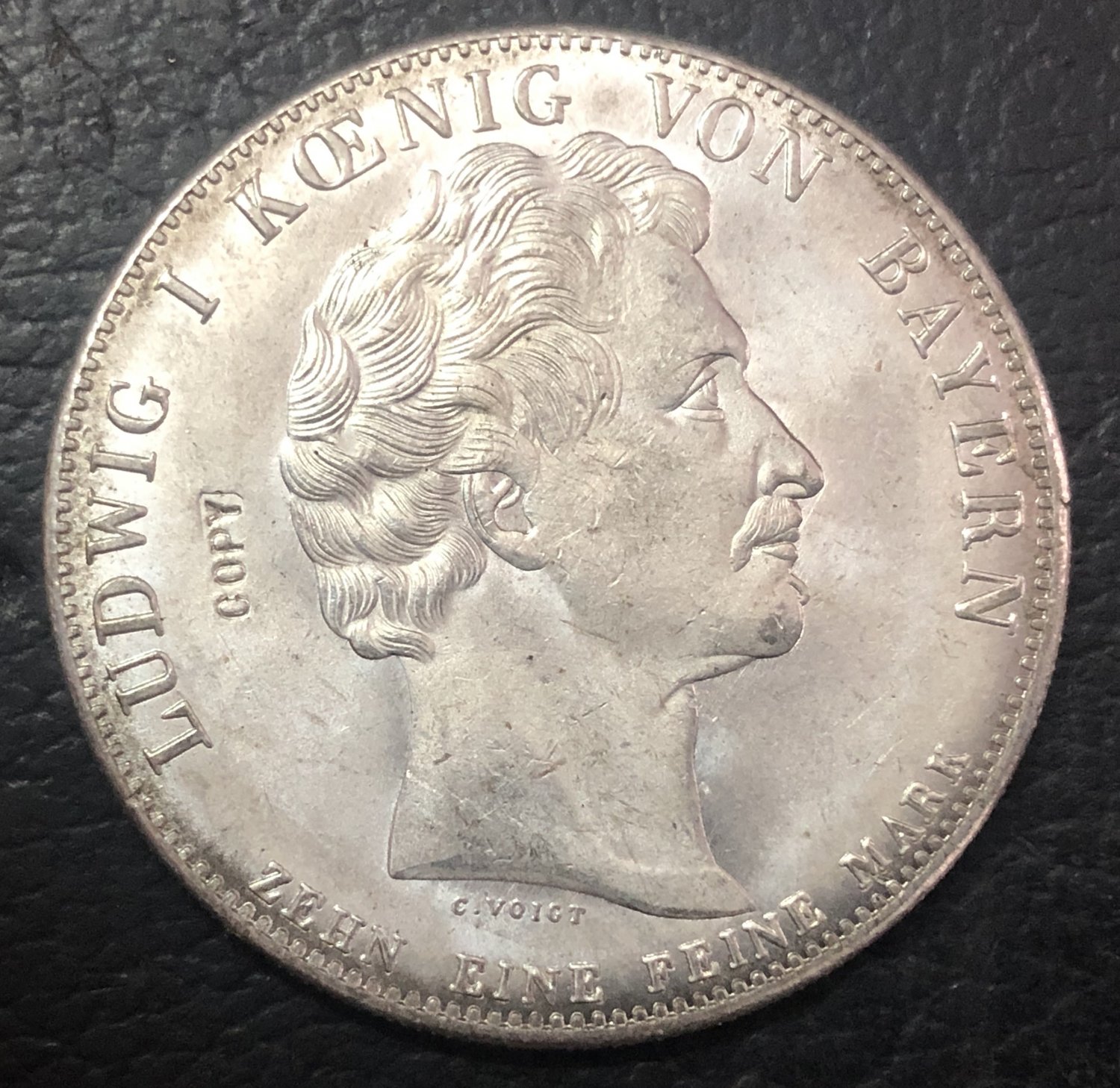 1828 Kingdom of Bavaria 1 Geschichtsthaler-Ludwing I blessing of heaven Silver Plated Copy Coin
