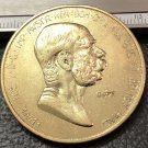 1908 Austria - Habsburg 100 Corona - Franz Joseph I Reign Gold Plated Copy Coin