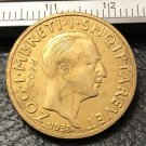 1938 Albania 20 Franga Ari-Zog I Gold Plated Copy Coin 1938 Albania 20 Franga Ari-Zog I Gold Plated Copy Coin