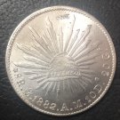 1882 Mexico 8 Reales Silver Plated Copy coin