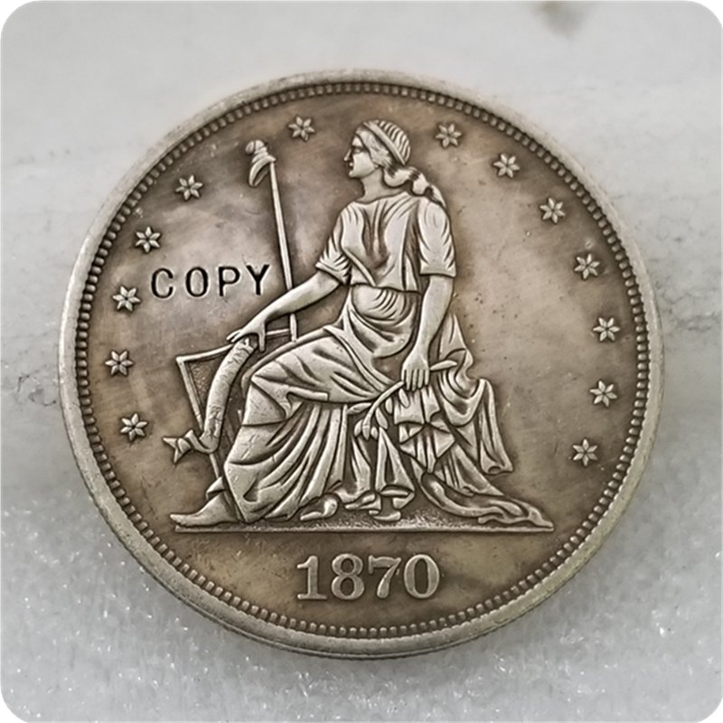 1870 $1 Standard Seated Dollar Copy Coin No Stamp