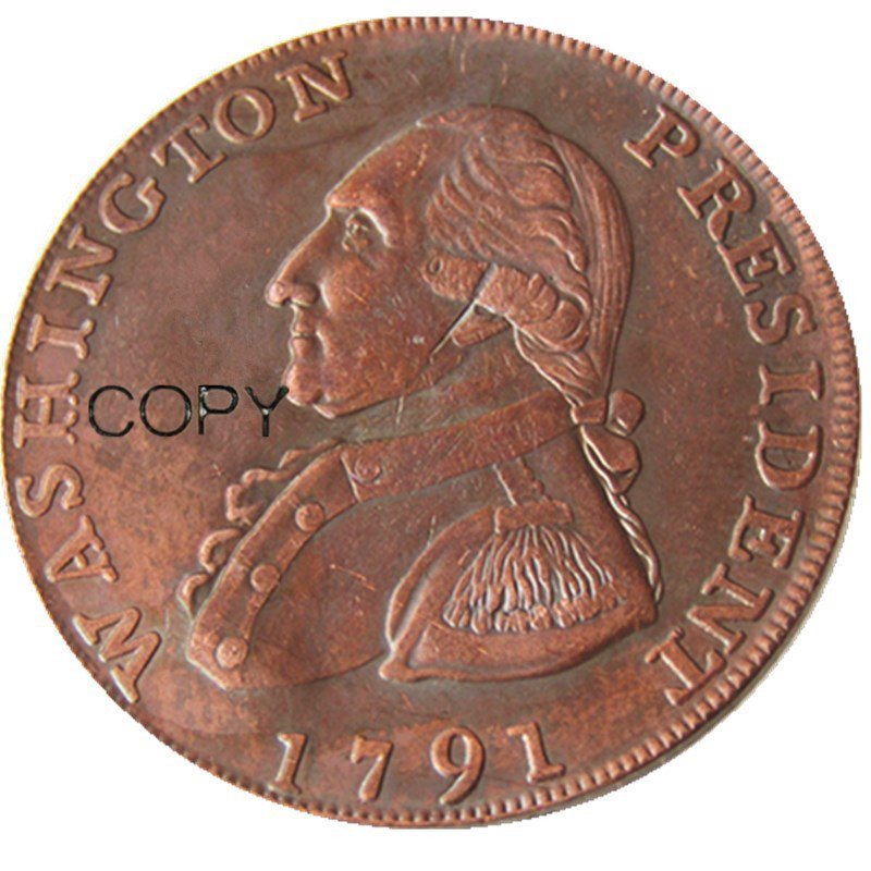 1791 Washington Grate One Penny Copy Coin No Stamp