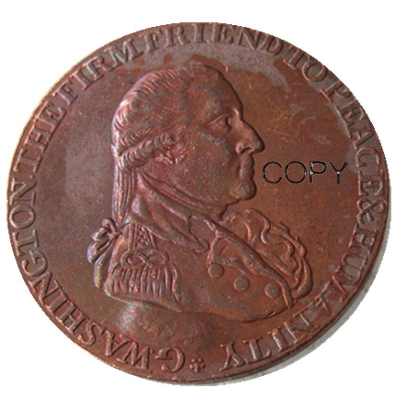 1795 Washington Grate Half Penny Copper Copy Coin No Stamp