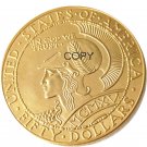 US Fifty Dollars Gold Plated Copy Coin No Stamp
