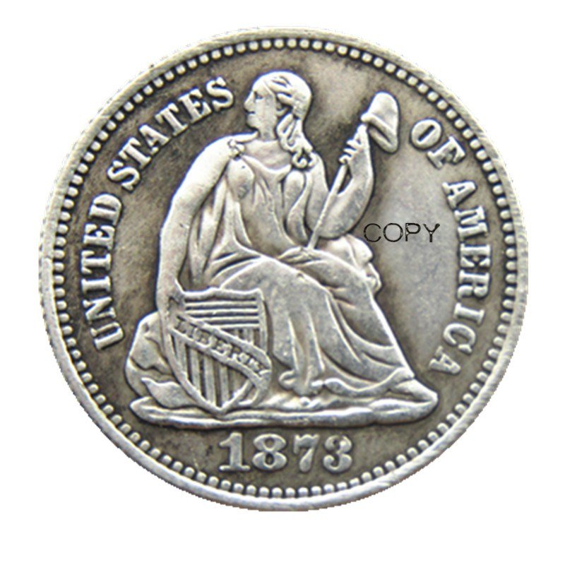 USA 1873 Liberty Seated Half Dime Legend Obverse Copy Coins