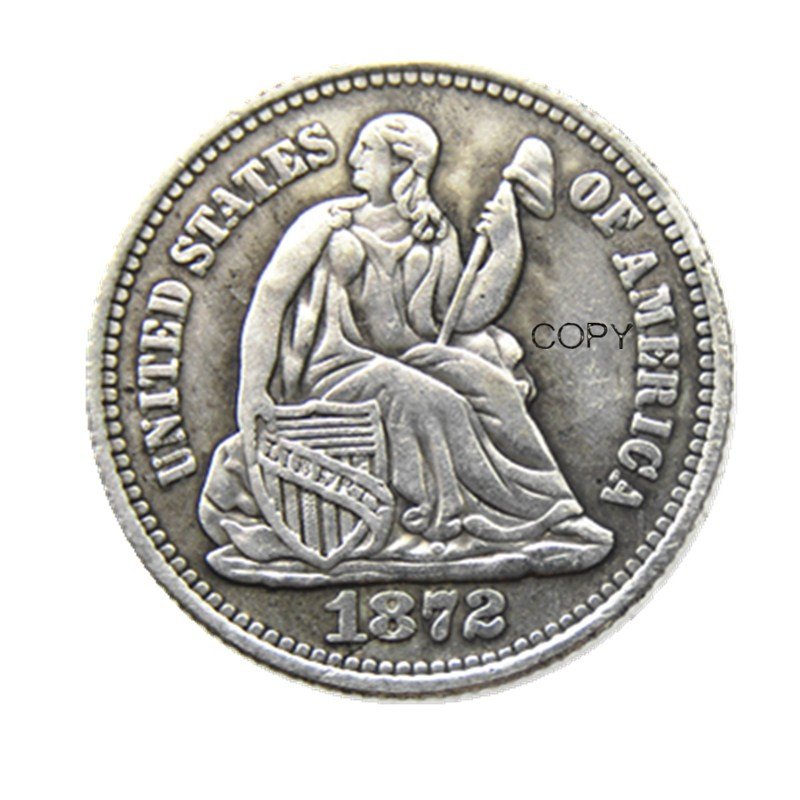 USA 1872 Liberty Seated Half Dime Legend Obverse Copy Coins