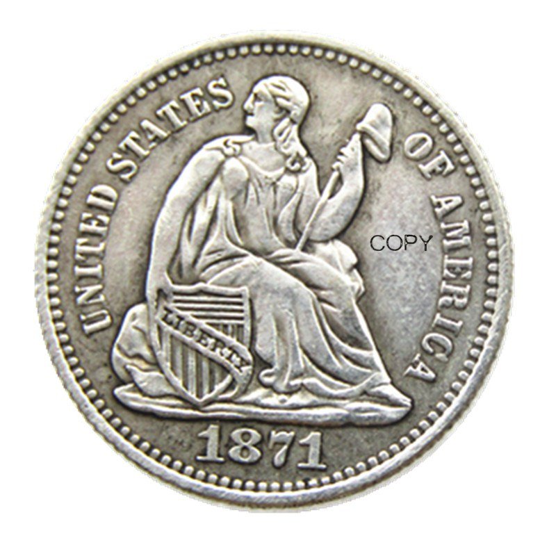 USA 1871 Liberty Seated Half Dime Legend Obverse Copy Coins