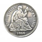 USA 1866 Liberty Seated Half Dime Legend Obverse Copy Coins