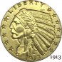 1913 US 2½ Dollars Indian Head Quarter Eagle 2.5 USD Gold Copy Coins