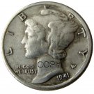 US 1941 Mercury Head Ten Cent Dime Silver Plated Copy Coins
