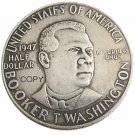 USA 1947 Booker T Washington Half Dollar Silver Plated Copy Coin