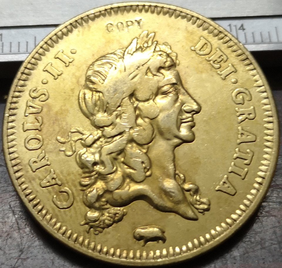 1682 England 2 Guineas - Charles II Copy Coin