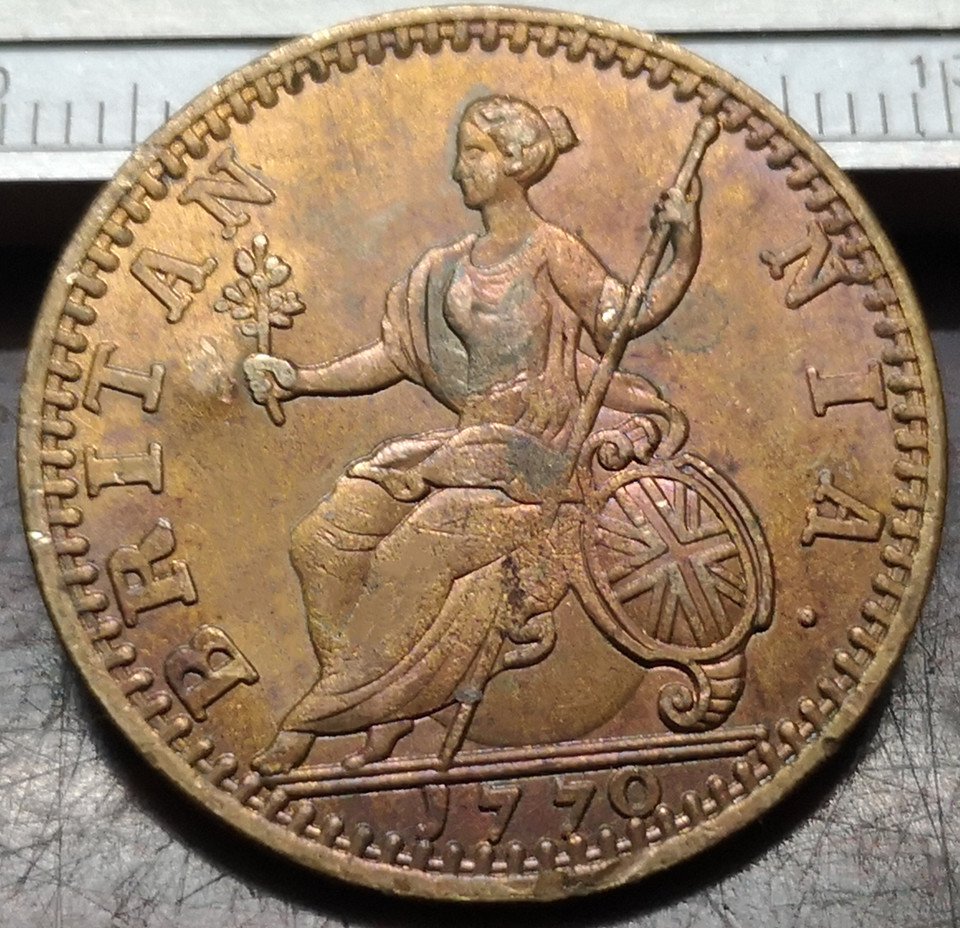 1770 United Kingdom Half Penny - George III Copy Coin