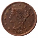 US 1843 Braided Hair One Cent Copy Coin