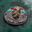 Golden Indian Man Head Western Cowboy Belt Buckles For Men/Women
