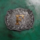 English F Letter Western Cowboy Belt Buckles