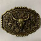 3D Bull Head Floral Western Cowboy Belt Buckle For Men 3D Bull Head Floral Western Cowboy Belt Buckle For Men