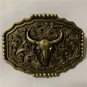 3D Bull Head Floral Western Cowboy Belt Buckle For Men
