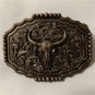 3D Bull Head Floral Western Cowboy Belt Buckle For Men
