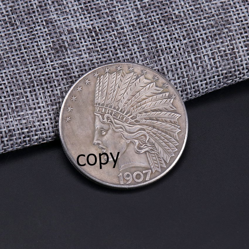 US Coin 1907 Indian Head Ten Dollars Commemorative Copy Coin -38mm