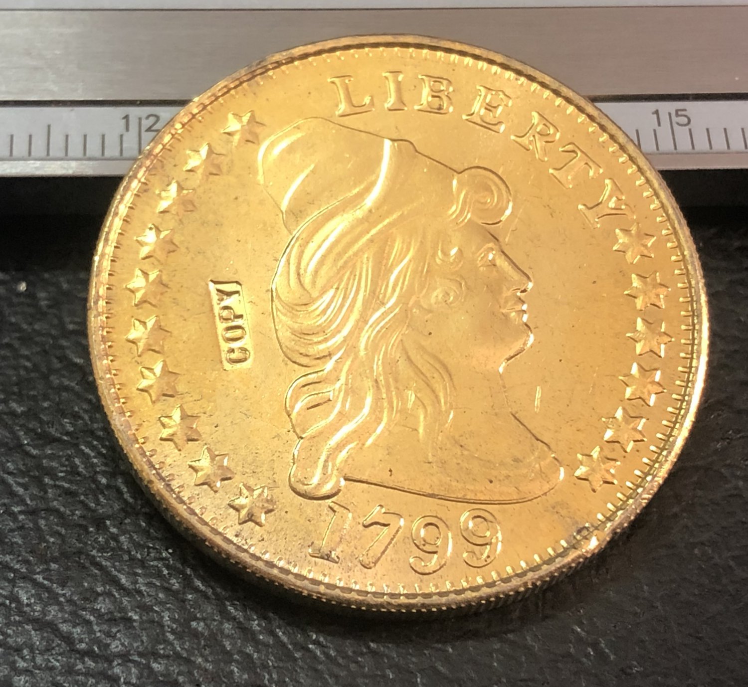 1799 US Truban Head $10 Gold Eagle and Shield Reverse Copy Coin