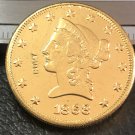 1868 United States Liberty Head (Motto on Reverse) $10 Gold Copy Coin