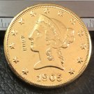 1905 United States Liberty Head (Motto on Reverse) $10 Gold Copy Coin