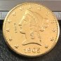 1905 United States Liberty Head (Motto on Reverse) $10 Gold Copy Coin