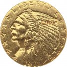 US Coin 24-K gold plated 1911-D $2.5 GOLD Indian Half Eagle Coin Copy