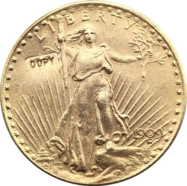 US Coin 1909 $20 St. Gaudens Coin Copy