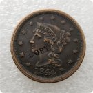 US Coin 1844 Braided Hair One Cent Copper Copy Coin US Coin 1844 Braided Hair One Cent Copper Copy Coin
