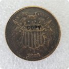 US Coin 1868 Two Cents Copper Copy Coin