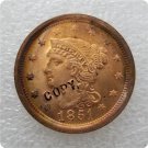 US Coin 1851 Braided Hair Half Cent Copper Copy Coin US Coin 1851 Braided Hair Half Cent Copper Copy Coin