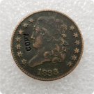 US Coin 1833 Classic Head Half Cent Copper Copy Coin