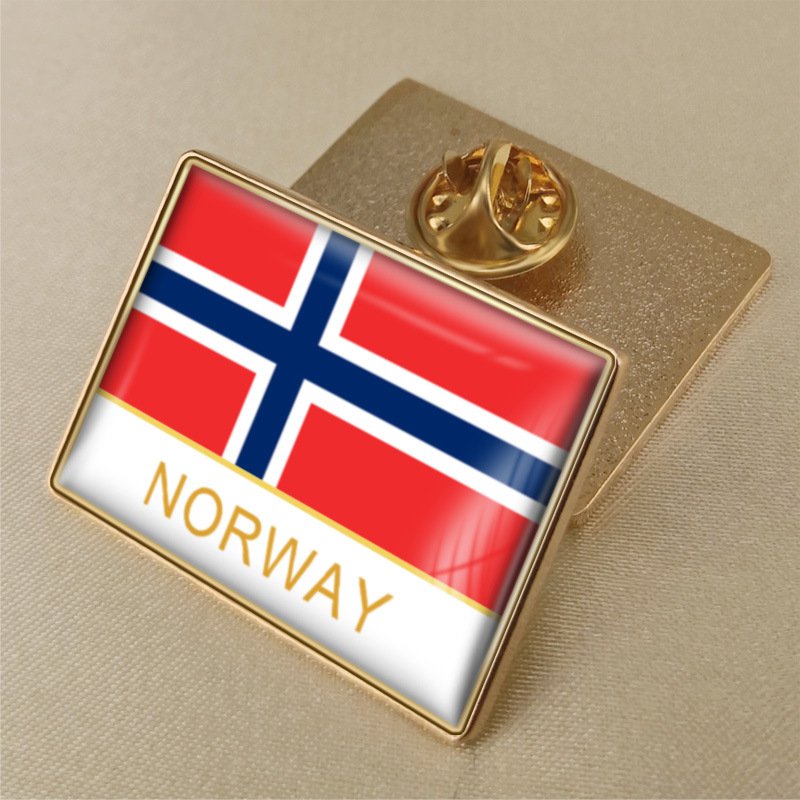 1Pcs Norway Norge Country Flag Brooch Lapel Pins