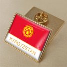 1Pcs Kyrgyzstan Country Flag Brooch Lapel Pins-32x23mm