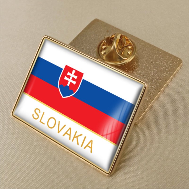 1Pcs Slovakia Country Flag Brooch Lapel Pins-32x23mm