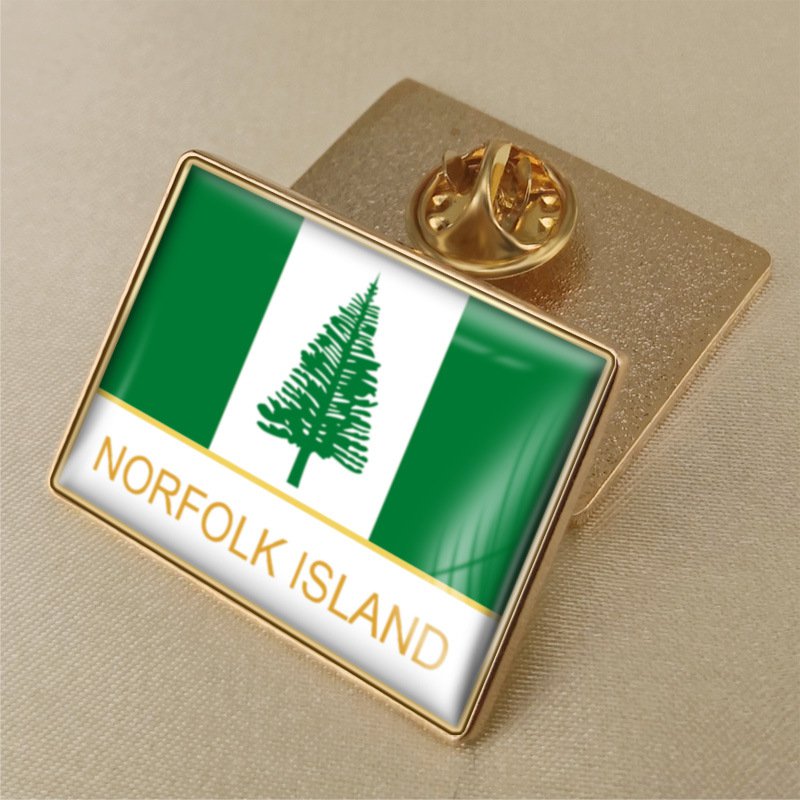 1Pcs Norfolk Island Flag Brooch Lapel Pins-32x23mm