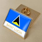 1Pcs Saint Lucia Country Flag Brooch Lapel Pins-32x23mm