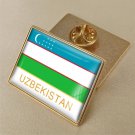 1Pcs Uzbekistan Country Flag Brooch Lapel Pins-32x23mm