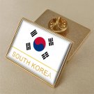 1Pcs South Korea Country Flag Brooch Lapel Pins-32x23mm