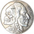 1937-D Skull And Man Buffalo Nickel Copy Coin-No Stamp 1937-D Skull And Man Buffalo Nickel Copy Coin-No Stamp