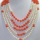 pretty Pearl Necklace 5 Strands