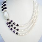 freshwater pearl & amethyst necklace