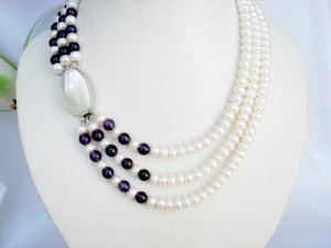 freshwater pearl & amethyst necklace