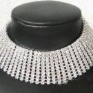 NOBLEST SILVER-GILT RHINESTONE CHOKER NECKLACE