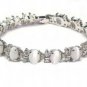 Noble jewelry silver gem opal beads chain link bracelet