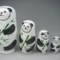 lovely HANDMADE SET 5PCS PANDA RUSSIAN STACKING DOLL