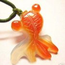 Carved Agate Jade Fish Amulet Pendant